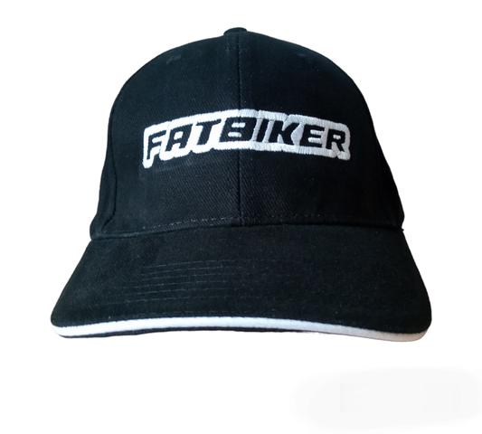 Casquette brodée "Fatbiker" Noir et Blanche